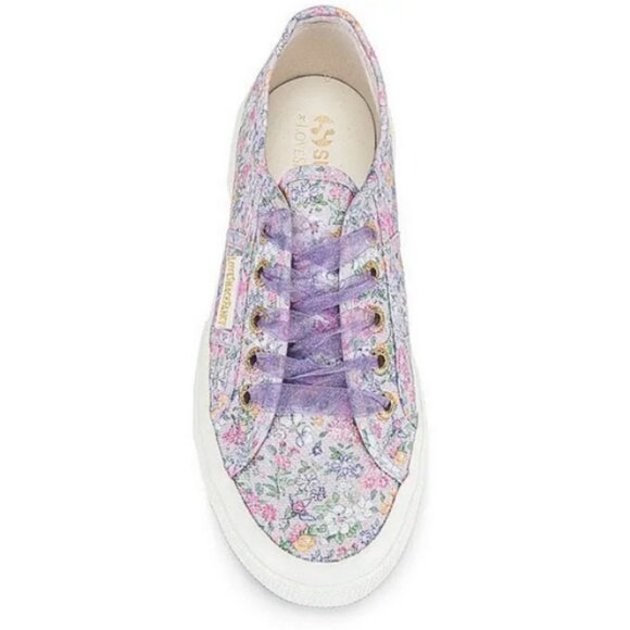 💕LOVESHACKFANCY x SUPERGA💕 Classic Sneaker ~ Lavender Blooms Floral US 8.5 NWT - Picture 7 of 16